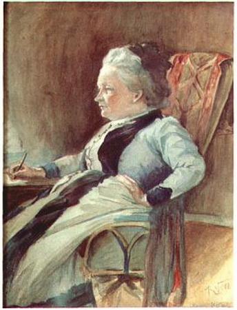 Kaarlo Vuori festménye a 47 éves Minna Canthról, 1891-ből (Forrás: Wikimedia)
