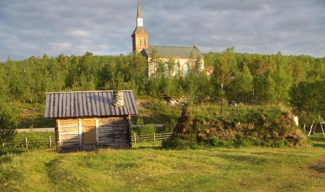 Az utsjoki templom az egyetlen számi többségű egyházközségé Finnországban (Forrás: Utsjoen Seurakunta)
